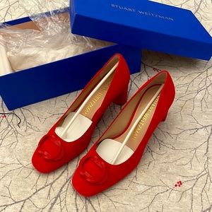 Stuart Weitzman, size 7.5B, high heel, red, suede,